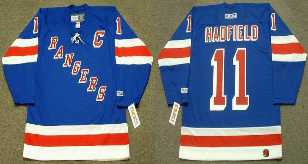2019 Men New York Rangers #11 Hadfield blue CCM NHL jerseys->new york rangers->NHL Jersey